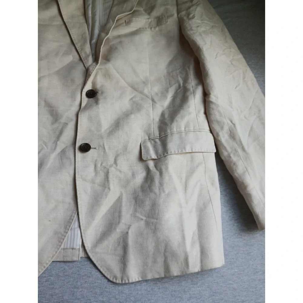 Banana Republic Blazer Mens 46 R Linen Flax Two Button Notch Collar Classic Fit